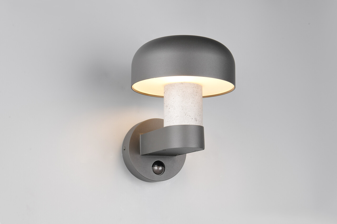 Aplica de perete pentru exterior cu senzor Fraser, TRIO, 19x25x24.5 cm, 10W, 1x E27, aluminiu, gri - imagine 7